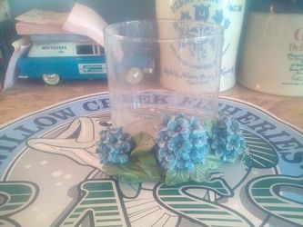 Flower glass candle holder