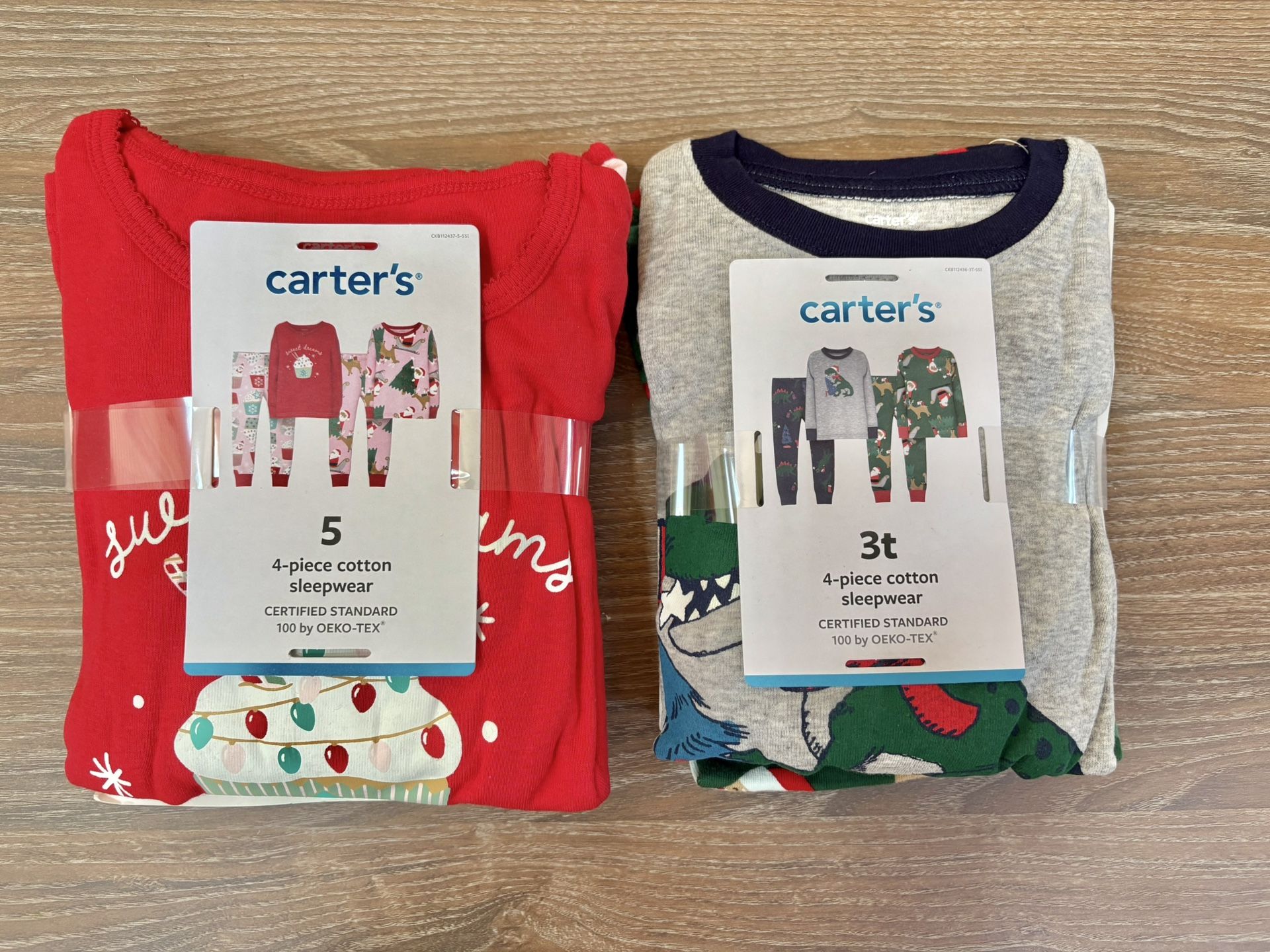 Carters Toddler Boy & Girl New 4 Piece Christmas Pjs With Tags $10