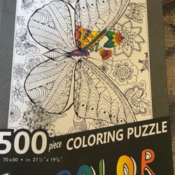 500 Piece Color Your Own Butterfly Coloring Puzzle
