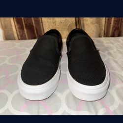 Black Leather Vans Shoes
