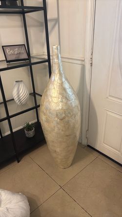 Large Capiz Shell Floor Vase