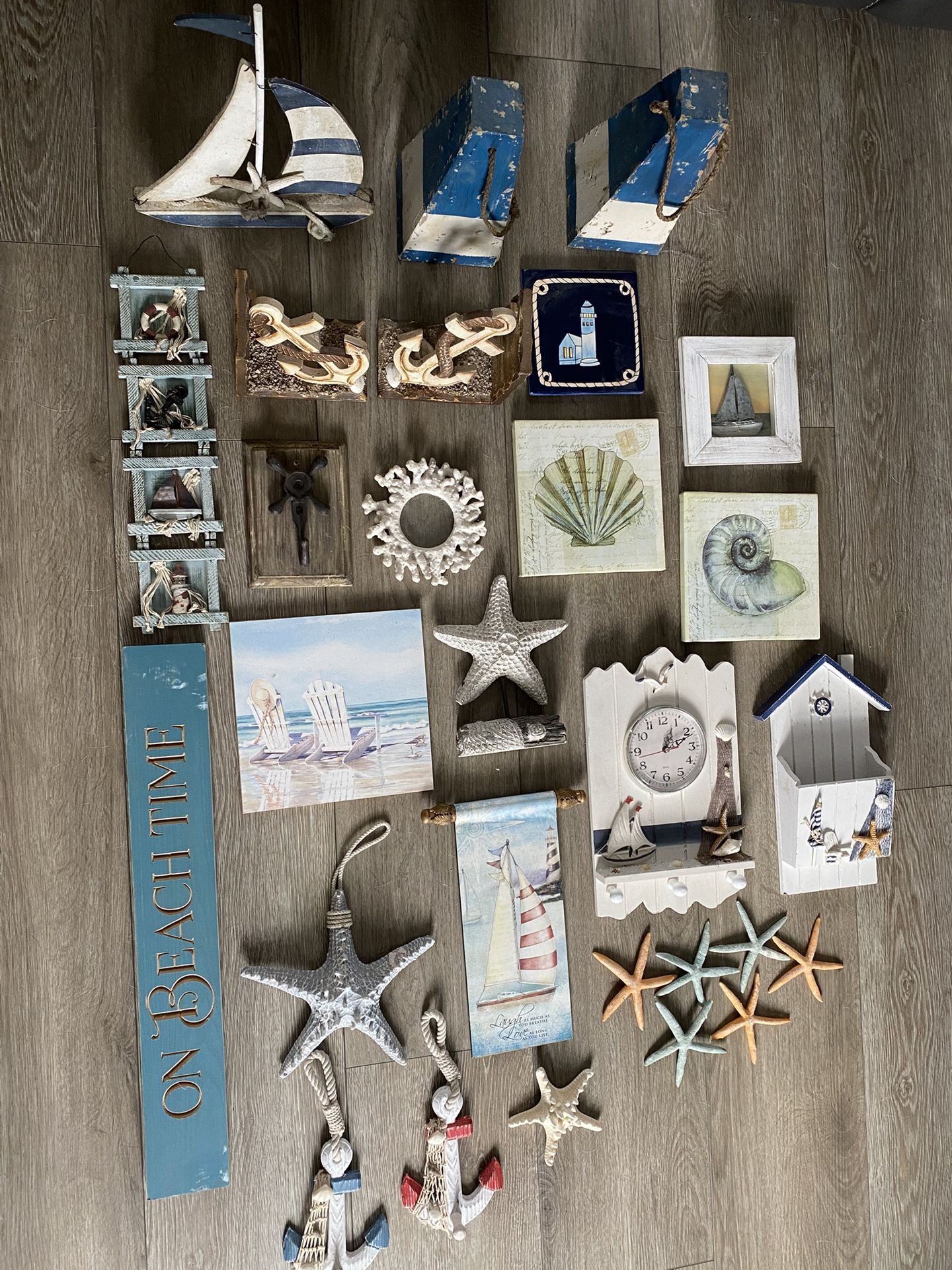 Beach & Lake House Decor Lot – Nautical, Coastal, Rustic – Over 30 Pieces