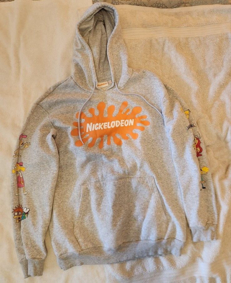 Nickelodeon 90s Gray Hoodie RARE MEDIUM