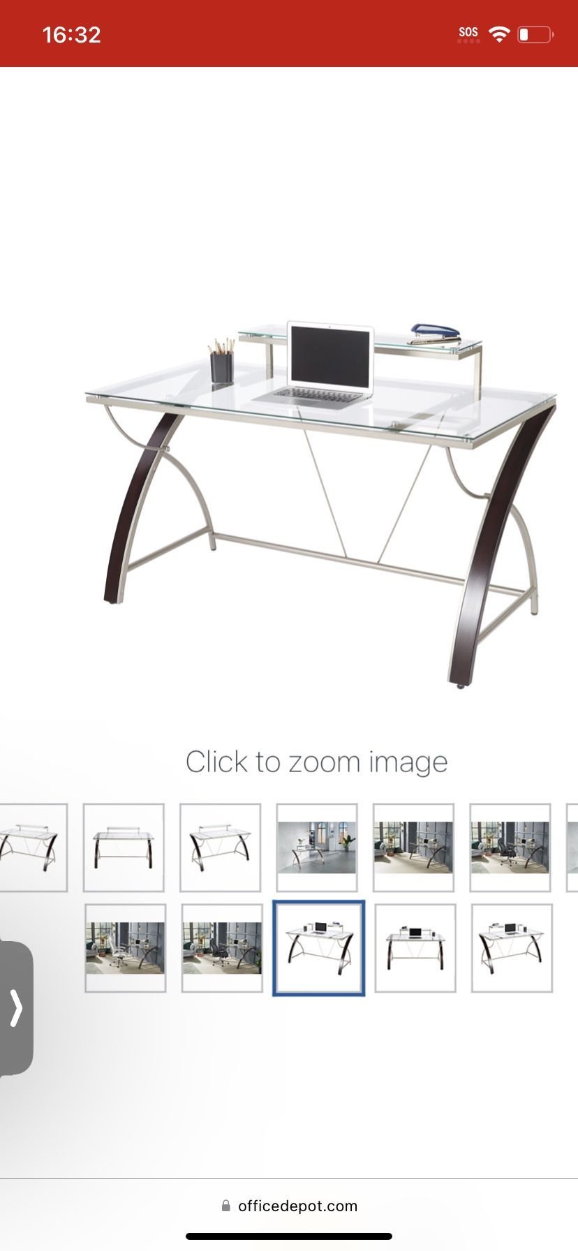 Brand New Glass Top Desk 55”W