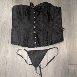 Green/Gold and Black Corset 