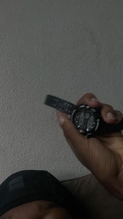 Black Sport Watch with Rubber Strap