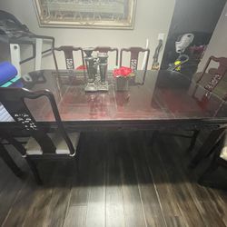 Oriental  Formal Dinning Rosewood Table With 8 Chairs