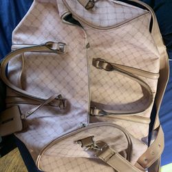 Steve Maddenr Large Duffle - Blush Pink & Light Brown