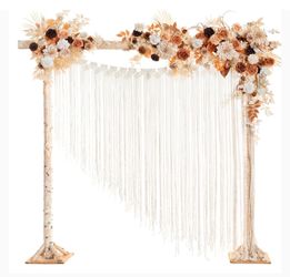 Brand new Ling's moment Hanging Artificial Wedding Arch Flowers, Orange Floral Arrangements with Tassel Sequins, Rose Ceremony Arbor, Reception Backdr