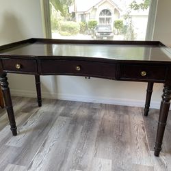 Elegant Ebony Three Drawer Writing Desk