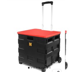 MaxWorks 50830 Collapsible Black Rolling Folding Dolly Cart