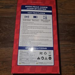 New Duralast 2,000 Amps Lithium Portable Jump Starter and Power Pack DL-2000LI(FIRM 100.00)