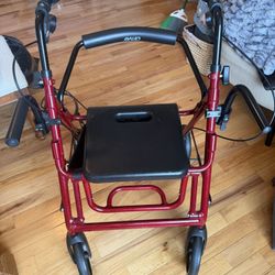 Medical Duet Transport Wheelchair Rollator Walker,