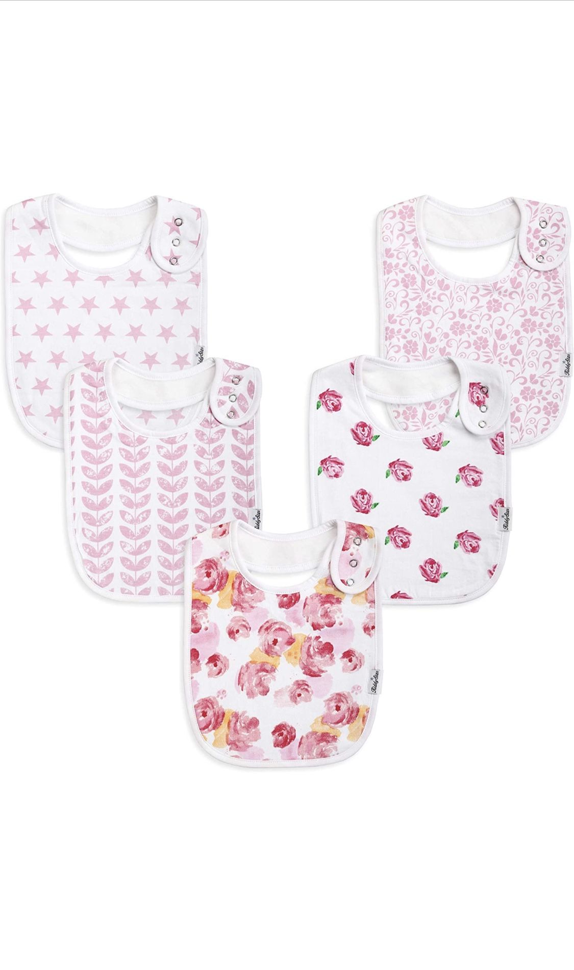 NEW KiddyStar Premium Organic Cotton Toddler Extra Large Bibs 5-pack