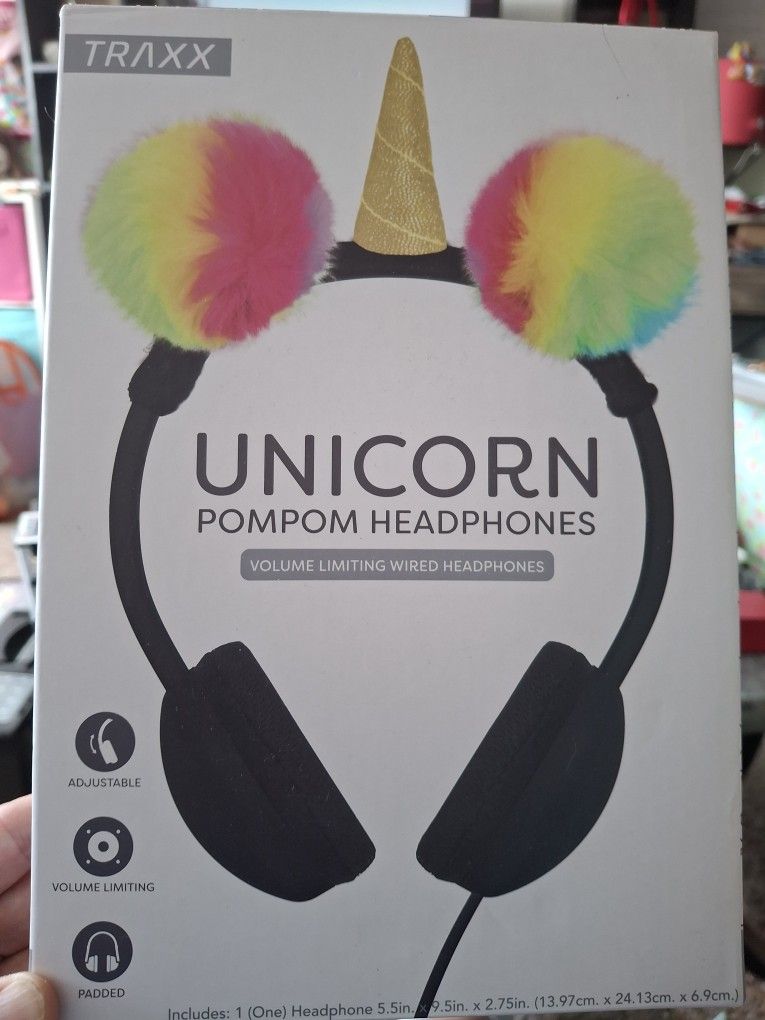 Unicorn Pompom Headphones