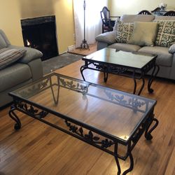 Beautiful Wraught Iron End Table And Coffee Table (Set Of 2)