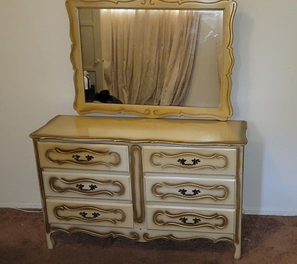 Antique Dresser Drawer With Mirror