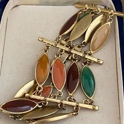 Pulsera Gold Filled Piedras Joyería Antigua 