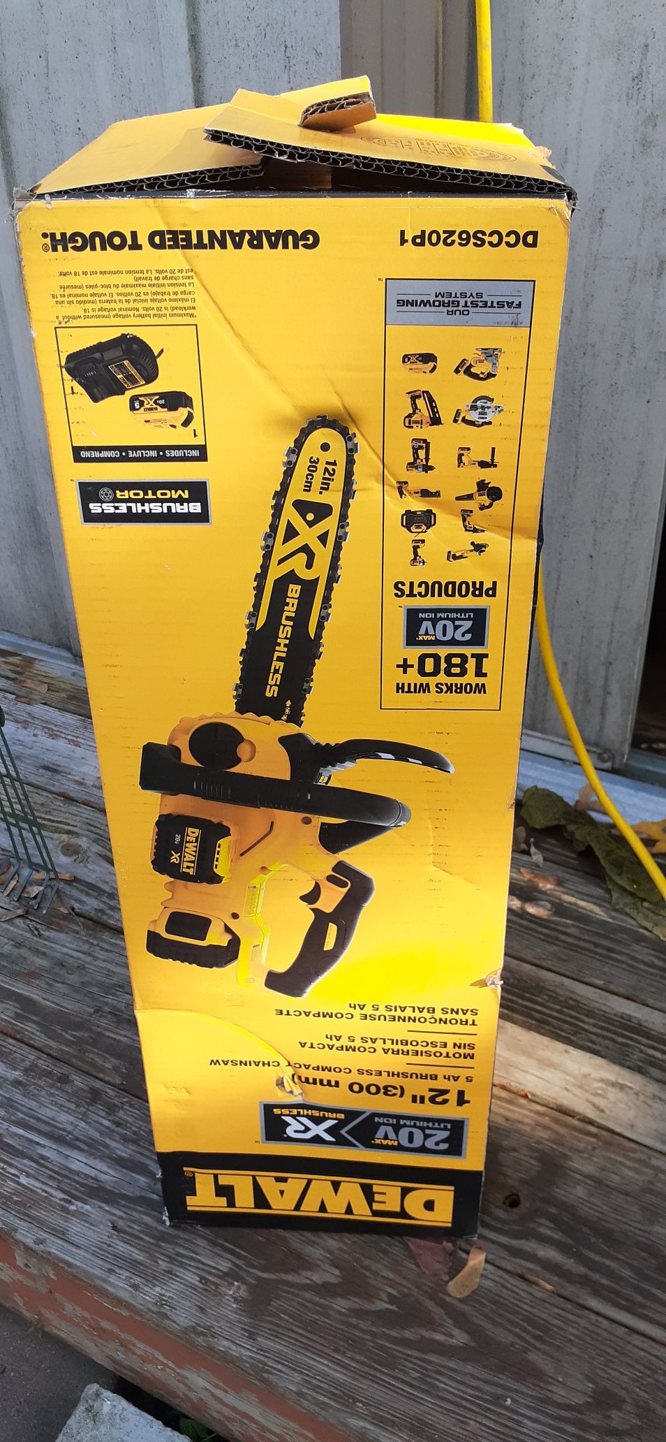 Dewalt brushless chainsaw battery and charger