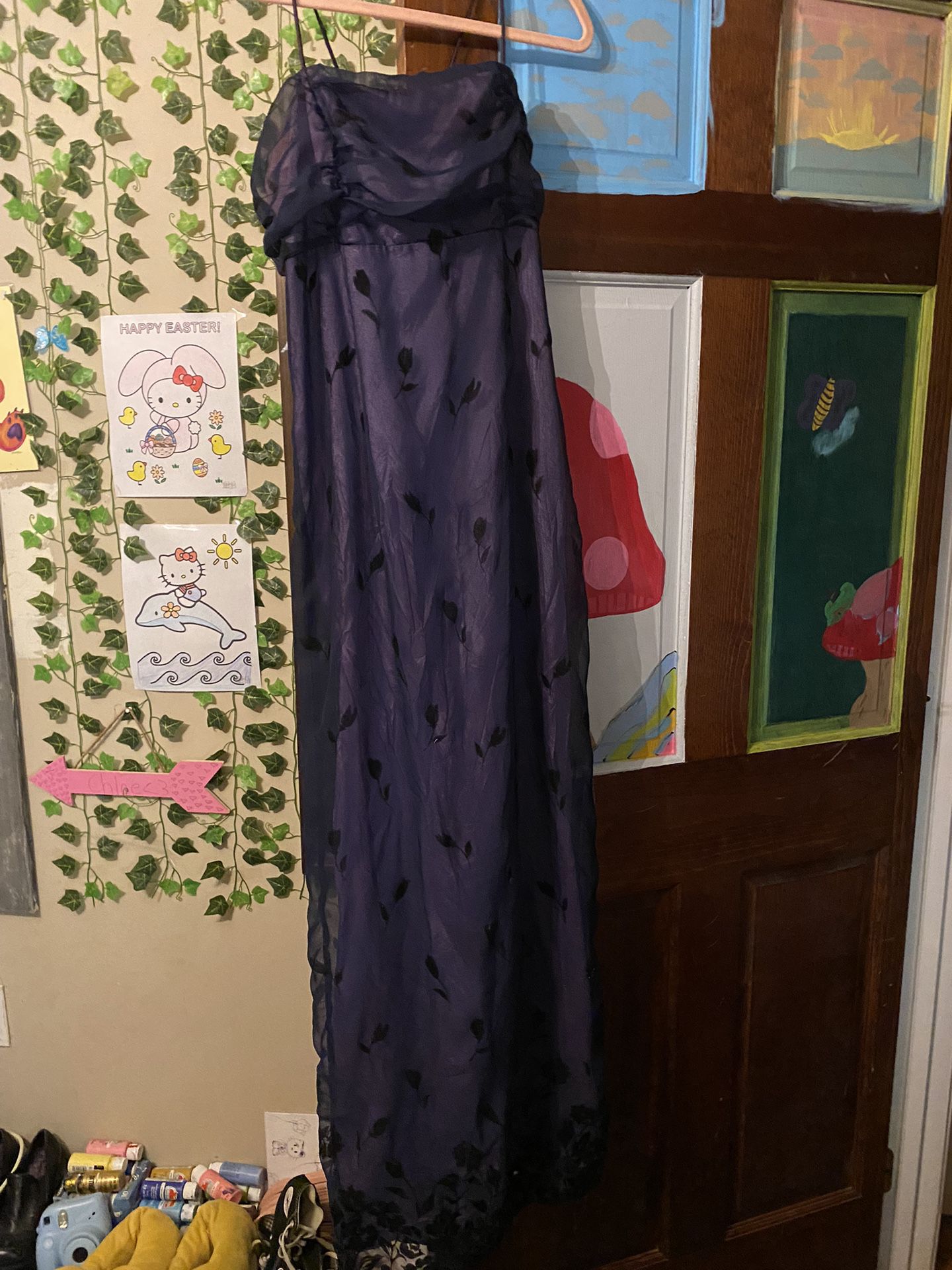 Purple Long Floral Dress