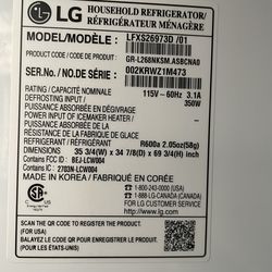 Refrigerator LG 26cu. ft Black stainless Steel