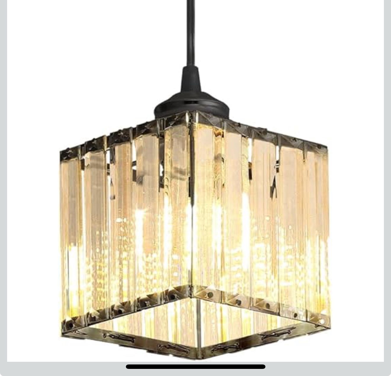 Black Crystal Pendant Lighting Small 5”x5”x5”