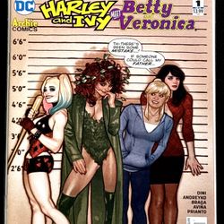 HARLEY QUINN AND POISON IVY MEET BETTY & VERONICA #1-ADAMS HUGHES COVER-NM