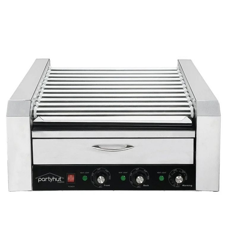 Commercial 11 Roller and 30 Hotdog Machine with Bun Warming Drawer,