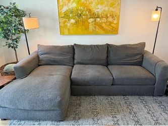Large Gray Sectional Sofa with Chaise