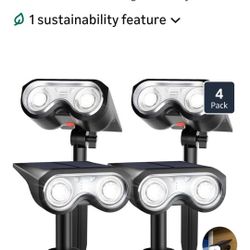 HMDecor Solar Spot Lights Outdoor, IP67
Waterproof 4 Pack 3 Lighting Modes
Landscape Spotlights for Yard Garden Yard
Pool Fence House Garage Pathway