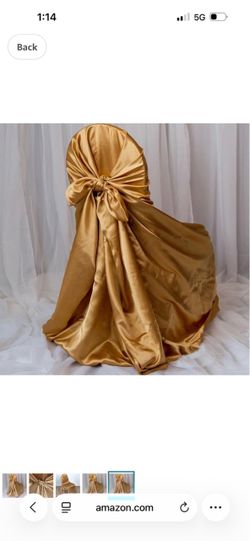 50 Gold Satin Self Tie Universal Chair Covers