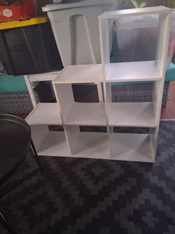White Staircase Cube Storage Shelf
