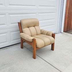 Vintage Ekornes Montana Lounge Chair Teak & Leather Scandinavian