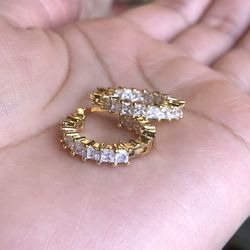 Gold Plated Hoops Earrings Jewelry 