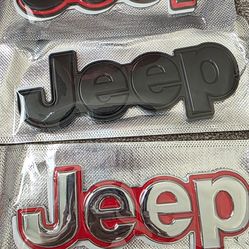 Jeep 6" wide metal Adhesive Back Badge Sold Separately SHIPPING AVAILABLE