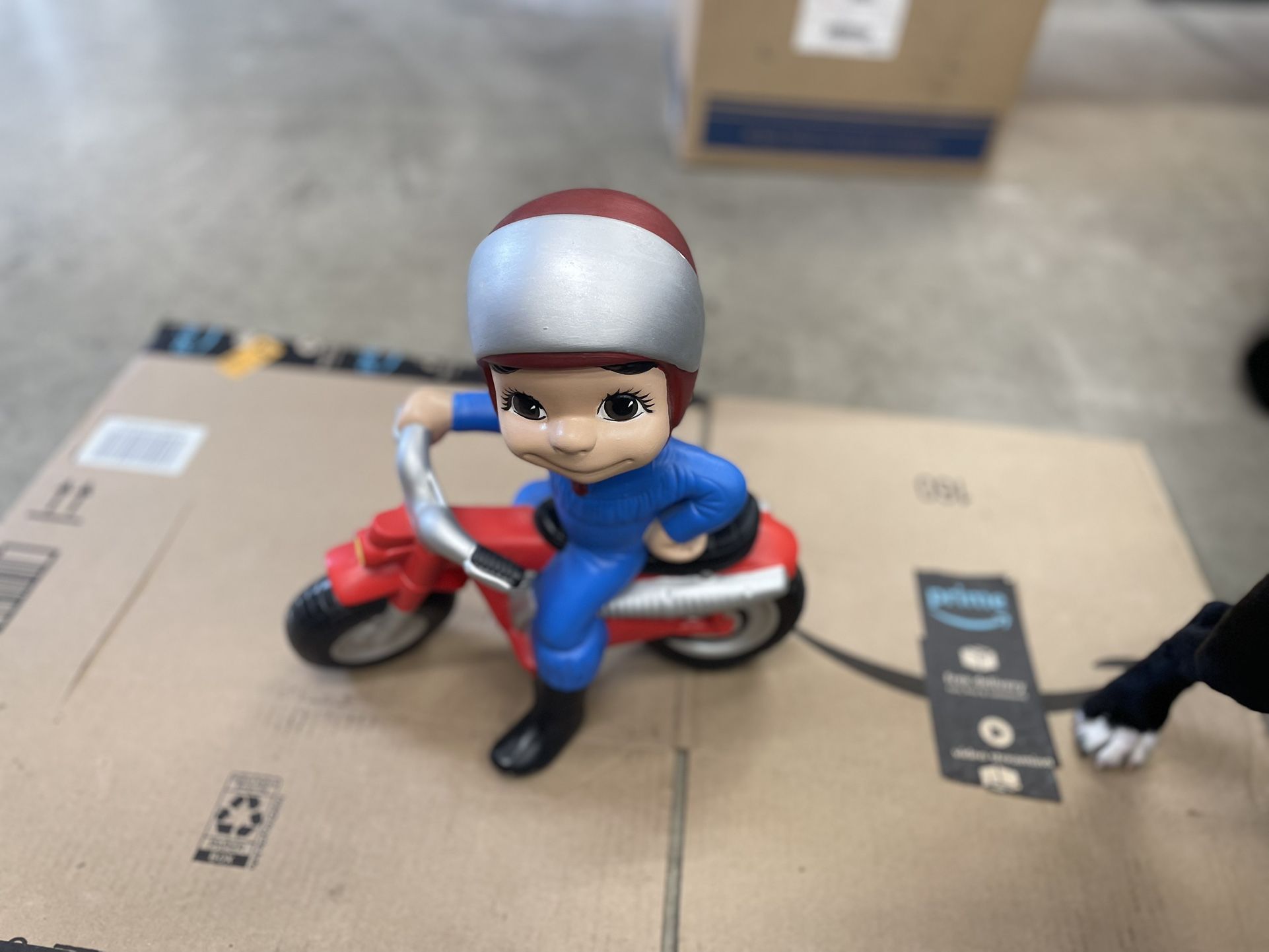 Ceramic Motorcycle Kid
