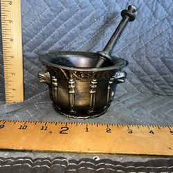 Vintage Richard A. Klein Apothecary Heavy Cast Brass Mortar & Pestle  Marked RAK 5