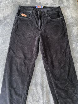 Black corduroy wide leg trousers