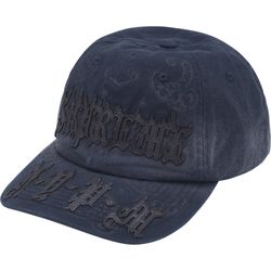 Supreme Leather Appliqué Navy Blue Hat