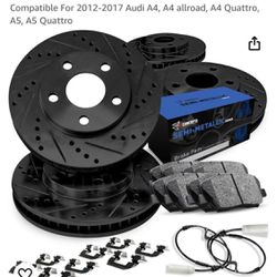 Front Rear Brake Rotors and Pads for 2012-2017 Audi A4, A4 allroad, A4 Quattro, A5, A5 Quattro