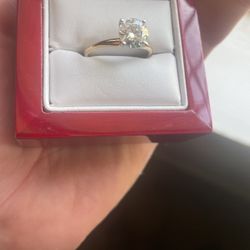 2 Carat Lab Grown Moissanite Diamond  14k Gold Band 
