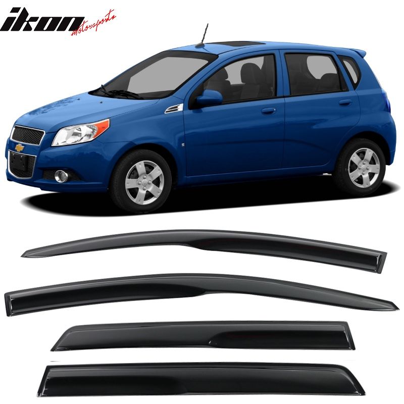 07-11 Chevy Aveo Sedan Hatchback Mugen Style Acrylic Window Visors 4Pc Set