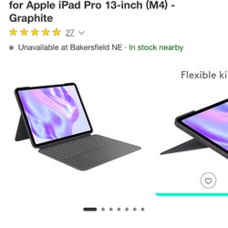NEW (Open Box) Logitech iPad Pro 13-inch Keyboard Case
