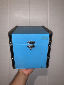 Small Blue Decorative Storage Trunk Box