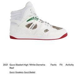 2021 Gucci Basket High “ White Demetria Red “
