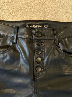 Women’s Black Flare Faux Leather Pants 