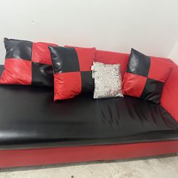 Red Leather couch (Great condition)