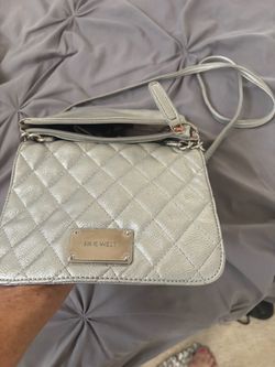 Nine West Silver Quilted Crossbody Bag