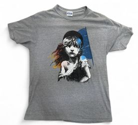 VTG 1986 Les Miserables Gray Single Stitch Broadway Graphic T-Shirt XL Hanes