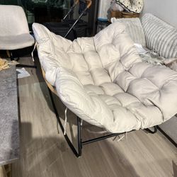 Papasan Oversized Rocking Chair - Light Grey